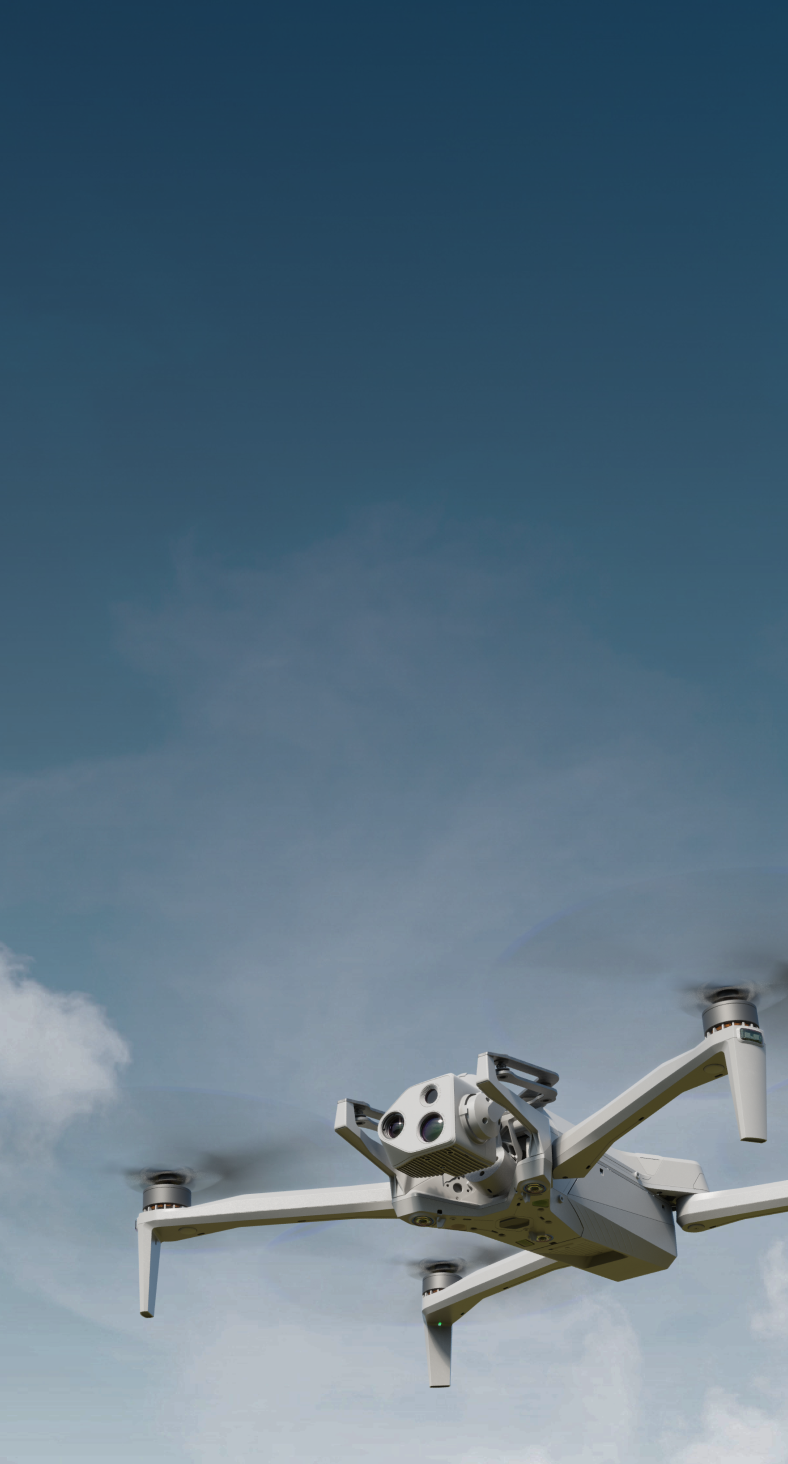 X10D drone flying in clear blue sky